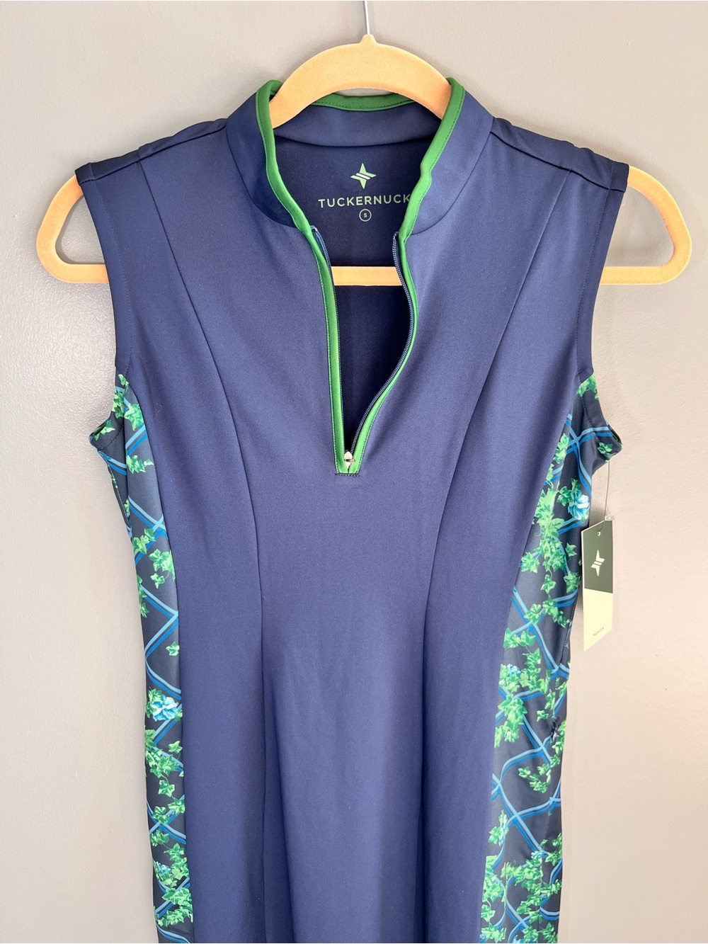 TUCKERNUCK Sport Roxana Half Zip Golf Tennis Dress Navy Vine Green NWT Small - Picture 7 of 16
